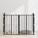VidaXL Bramka dla psa 4 pcs Czarny 60 x 80 cm Stal Galwanizowana