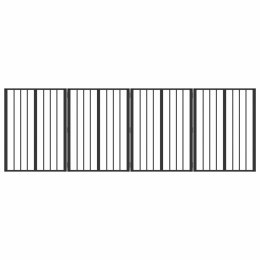 VidaXL Bramka dla psa 4 pcs Czarny 60 x 80 cm Stal Galwanizowana