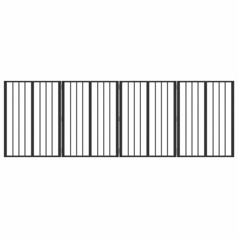 VidaXL Bramka dla psa 4 pcs Czarny 60 x 80 cm Stal Galwanizowana