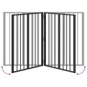 VidaXL Bramka dla psa 4 pcs Czarny 60 x 80 cm Stal Galwanizowana