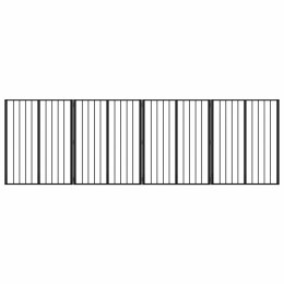 VidaXL Bramka dla psa 4 pcs Czarny 80 x 100 cm Stal Galwanizowana