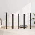 VidaXL Bramka dla psa 4 pcs Czarny 80 x 100 cm Stal Galwanizowana