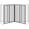 VidaXL Bramka dla psa 4 pcs Czarny 80 x 100 cm Stal Galwanizowana