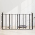 VidaXL Bramka dla psa 4 pcs Czarny 80 x 80 cm Stal Galwanizowana