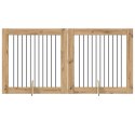 VidaXL Bramka dla psów z podpórkami 2 pcs Dąb artisan 100 x 100 cm