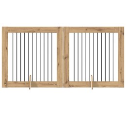 VidaXL Bramka dla psów z podpórkami 2 pcs Dąb artisan 100 x 100 cm