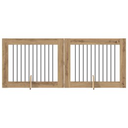 VidaXL Bramka dla psów z podpórkami 2 pcs Dąb artisan 100 x 80 cm