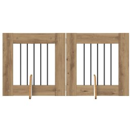 VidaXL Bramka dla psów z podpórkami 2 pcs Dąb artisan 60 x 60 cm