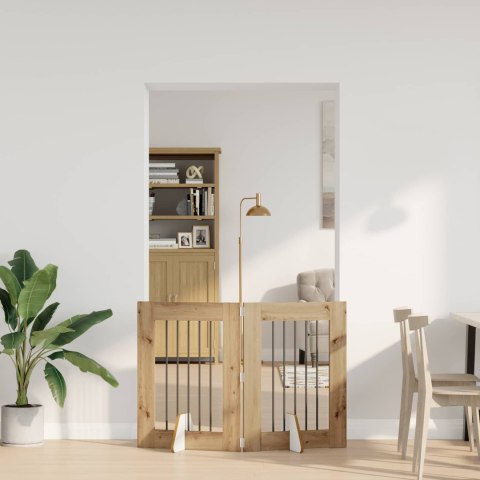 VidaXL Bramka dla psów z podpórkami 2 pcs Dąb artisan 60 x 80 cm