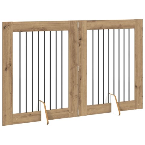 VidaXL Bramka dla psów z podpórkami 2 pcs Dąb artisan 80 x 100 cm