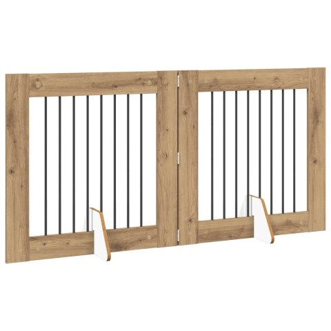 VidaXL Bramka dla psów z podpórkami 2 pcs Dąb artisan 80 x 80 cm
