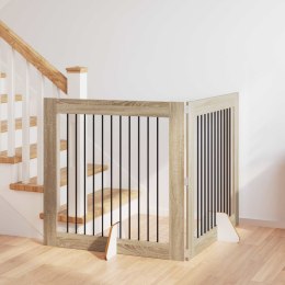 VidaXL Bramka dla psów z podpórkami 2 pcs dąb Sonoma 100 x 100 cm