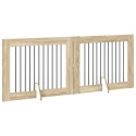 VidaXL Bramka dla psów z podpórkami 2 pcs dąb Sonoma 100 x 80 cm
