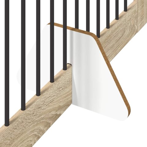 VidaXL Bramka dla psów z podpórkami 2 pcs dąb Sonoma 100 x 80 cm