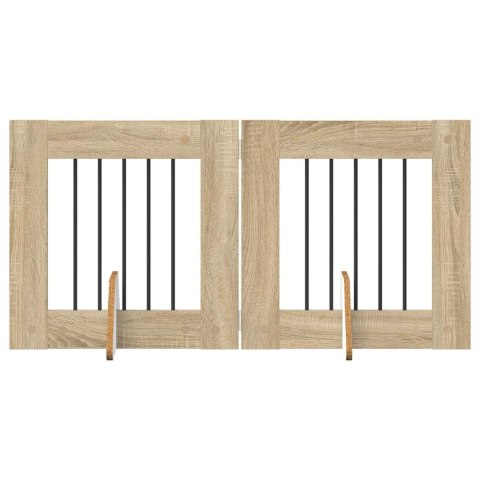 VidaXL Bramka dla psów z podpórkami 2 pcs dąb Sonoma 60 x 60 cm