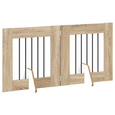 VidaXL Bramka dla psów z podpórkami 2 pcs dąb Sonoma 60 x 60 cm