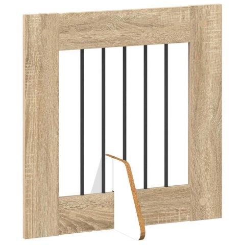 VidaXL Bramka dla psów z podpórkami 2 pcs dąb Sonoma 60 x 60 cm