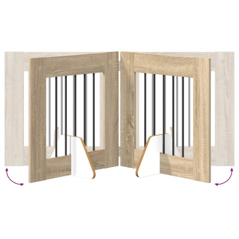 VidaXL Bramka dla psów z podpórkami 2 pcs dąb Sonoma 60 x 60 cm