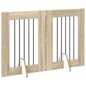 VidaXL Bramka dla psów z podpórkami 2 pcs dąb Sonoma 60 x 80 cm