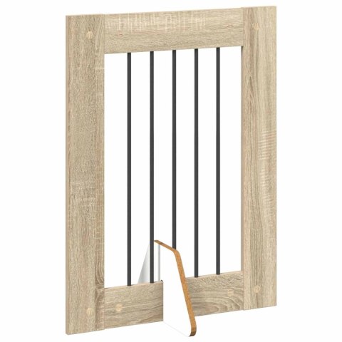 VidaXL Bramka dla psów z podpórkami 2 pcs dąb Sonoma 60 x 80 cm