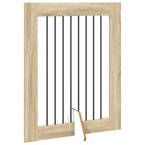 VidaXL Bramka dla psów z podpórkami 2 pcs dąb Sonoma 80 x 100 cm