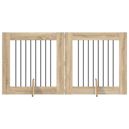 VidaXL Bramka dla psów z podpórkami 2 pcs dąb Sonoma 80 x 80 cm