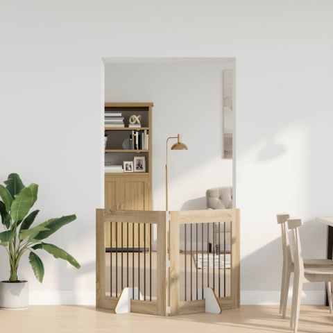 VidaXL Bramka dla psów z podpórkami 2 pcs dąb Sonoma 80 x 80 cm