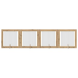 VidaXL Bramka dla psów z podpórkami 4 pcs Dąb artisan 100 x 100 cm
