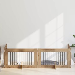 VidaXL Bramka dla psów z podpórkami 4 pcs Dąb artisan 100 x 60 cm