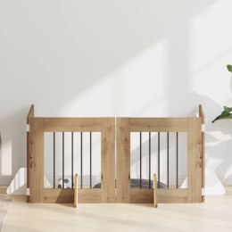 VidaXL Bramka dla psów z podpórkami 4 pcs Dąb artisan 60 x 60 cm