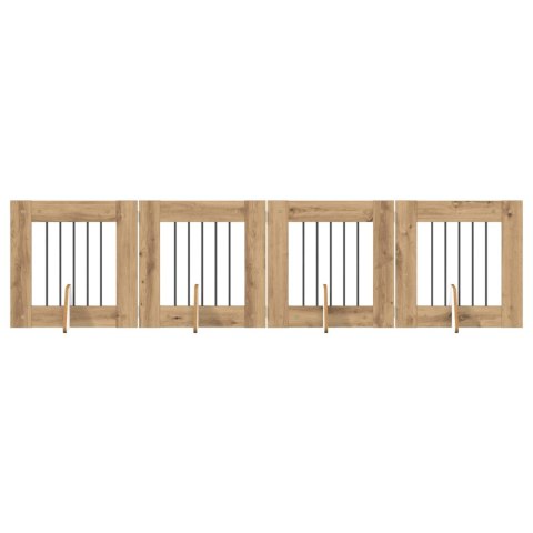 VidaXL Bramka dla psów z podpórkami 4 pcs Dąb artisan 60 x 60 cm
