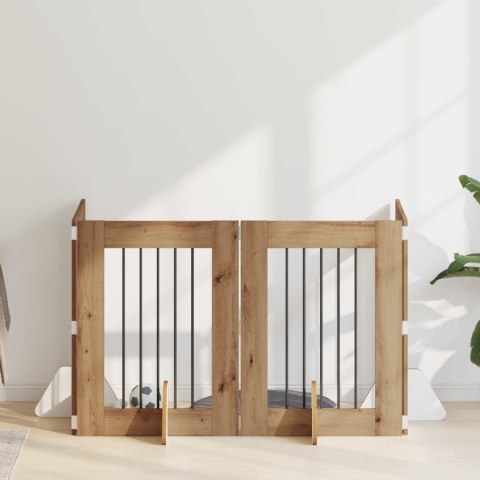 VidaXL Bramka dla psów z podpórkami 4 pcs Dąb artisan 60 x 80 cm
