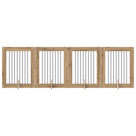 VidaXL Bramka dla psów z podpórkami 4 pcs Dąb artisan 80 x 100 cm