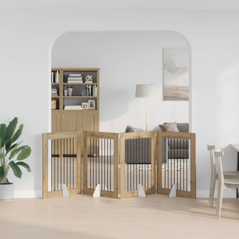 VidaXL Bramka dla psów z podpórkami 4 pcs Dąb artisan 80 x 100 cm