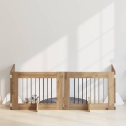 VidaXL Bramka dla psów z podpórkami 4 pcs Dąb artisan 80 x 60 cm