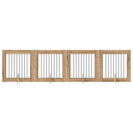 VidaXL Bramka dla psów z podpórkami 4 pcs Dąb artisan 80 x 80 cm