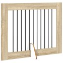 VidaXL Bramka dla psów z podpórkami 4 pcs dąb Sonoma 100 x 80 cm