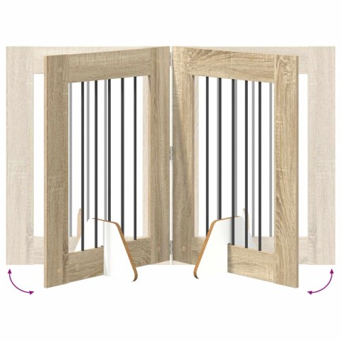 VidaXL Bramka dla psów z podpórkami 4 pcs dąb Sonoma 60 x 80 cm