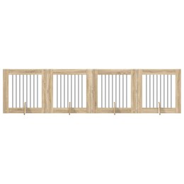 VidaXL Bramka dla psów z podpórkami 4 pcs dąb Sonoma 80 x 80 cm