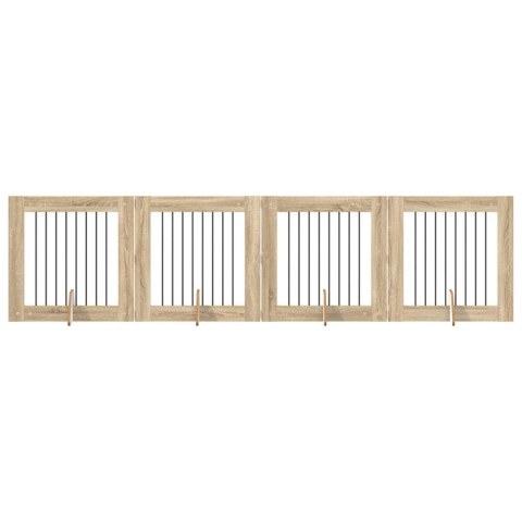 VidaXL Bramka dla psów z podpórkami 4 pcs dąb Sonoma 80 x 80 cm