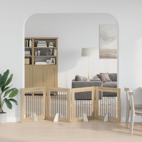VidaXL Bramka dla psów z podpórkami 4 pcs dąb Sonoma 80 x 80 cm