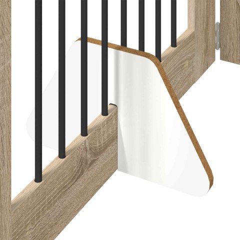 VidaXL Bramka dla psów z podpórkami 4 pcs dąb Sonoma 80 x 80 cm
