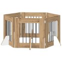 VidaXL Bramka dla psów z podpórkami 6 pcs Dąb artisan 60 x 60 cm