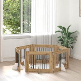 VidaXL Bramka dla psów z podpórkami 6 pcs Dąb artisan 80 x 60 cm