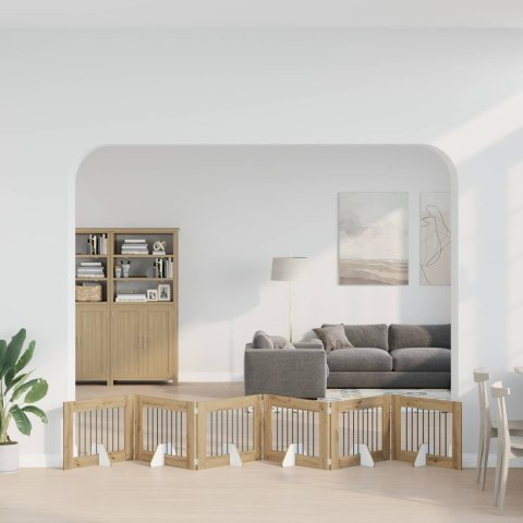 VidaXL Bramka dla psów z podpórkami 6 pcs Dąb artisan 80 x 60 cm