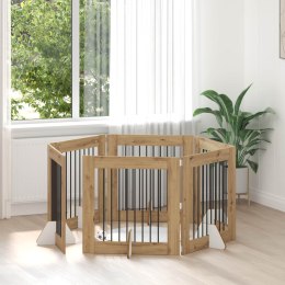 VidaXL Bramka dla psów z podpórkami 6 pcs Dąb artisan 80 x 80 cm