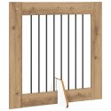 VidaXL Bramka dla psów z podpórkami 6 pcs Dąb artisan 80 x 80 cm