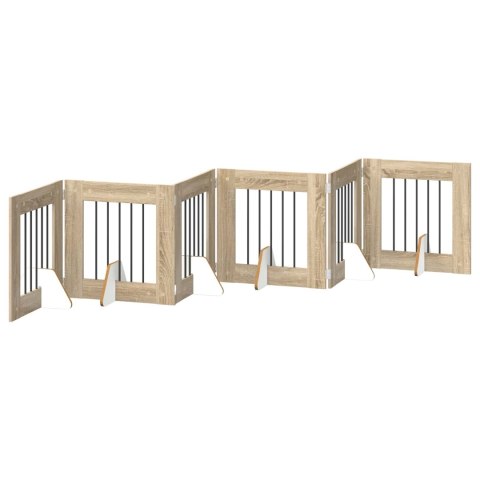 VidaXL Bramka dla psów z podpórkami 6 pcs dąb Sonoma 60 x 60 cm