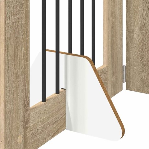 VidaXL Bramka dla psów z podpórkami 6 pcs dąb Sonoma 60 x 60 cm