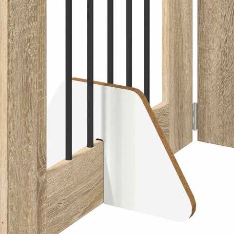 VidaXL Bramka dla psów z podpórkami 6 pcs dąb Sonoma 60 x 80 cm